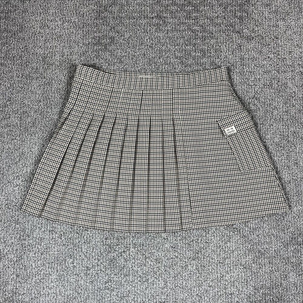 Urban Outfitters Skirt Women Medium Brown Check Pleated Mini Cargo Pocket Preppy